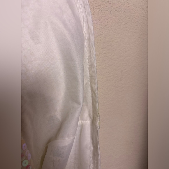 Chicago Cubs MLB Baseball White Sequined Logo Oversized T-Shirt Mini Dress M L - Picture 2 of 8